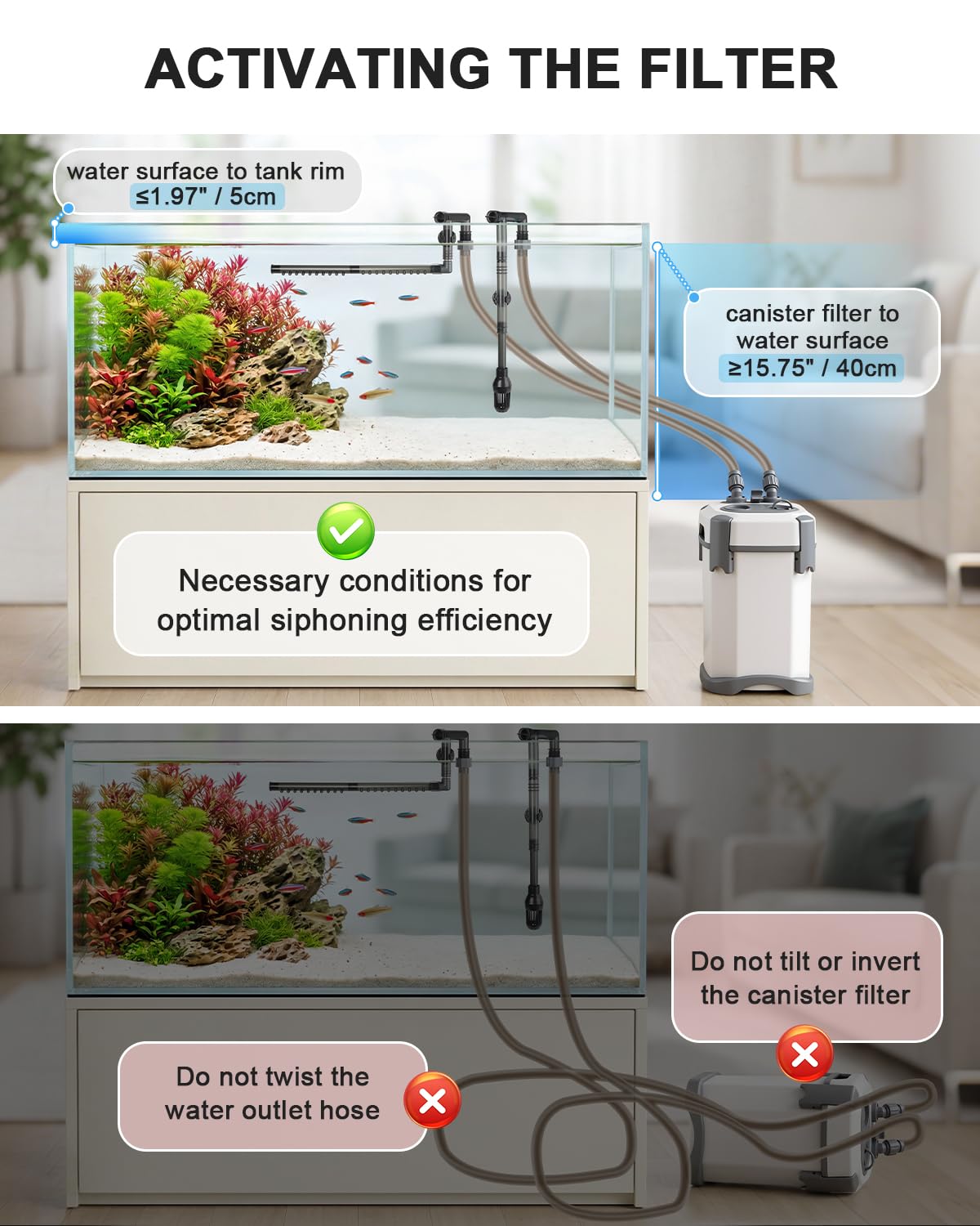 fishkeeper 1400L/H Leise Aquarium Außenfilter mit Einstellbare Durchfluss | Mehrstufiges Starke Aquarium Filter Pumpe, Filterset inkl. Filterwatte & Aktivkohle & Bio-Bäll, Aussenfilter für Süß- & Meer-