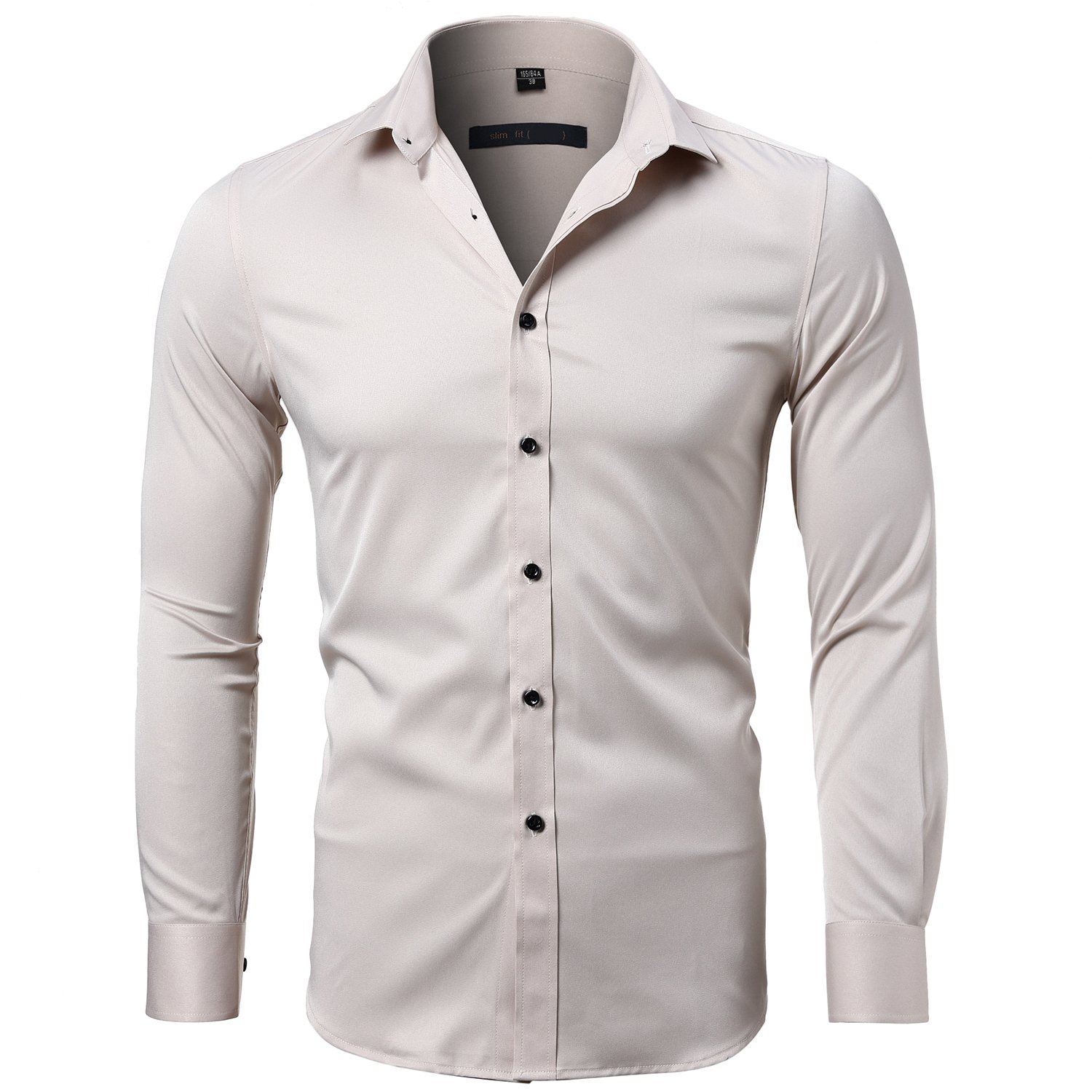 Men's Bamboo Fibre Shirt, Long Sleeve, Slim Fit Business Shirt, Stretchy and Formal