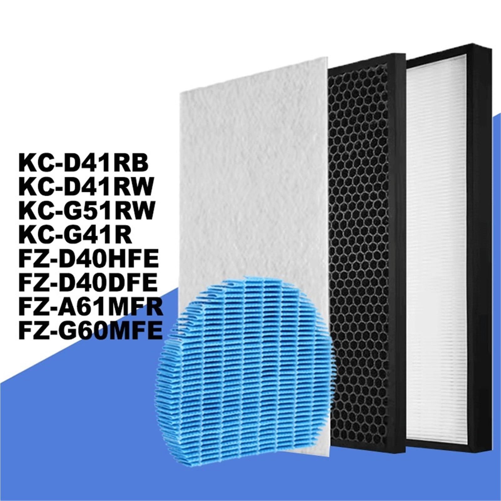 Kompatybilny Z Filtrem Węglowym Sharp FZ-D40HFE FZ-D40DFE FZ-A61MFR Filtry HEPA Oczyszczacz Powietrza KC-D41RB, KC-D41RW, KC-G51RW, KC-G41R(As Shown)