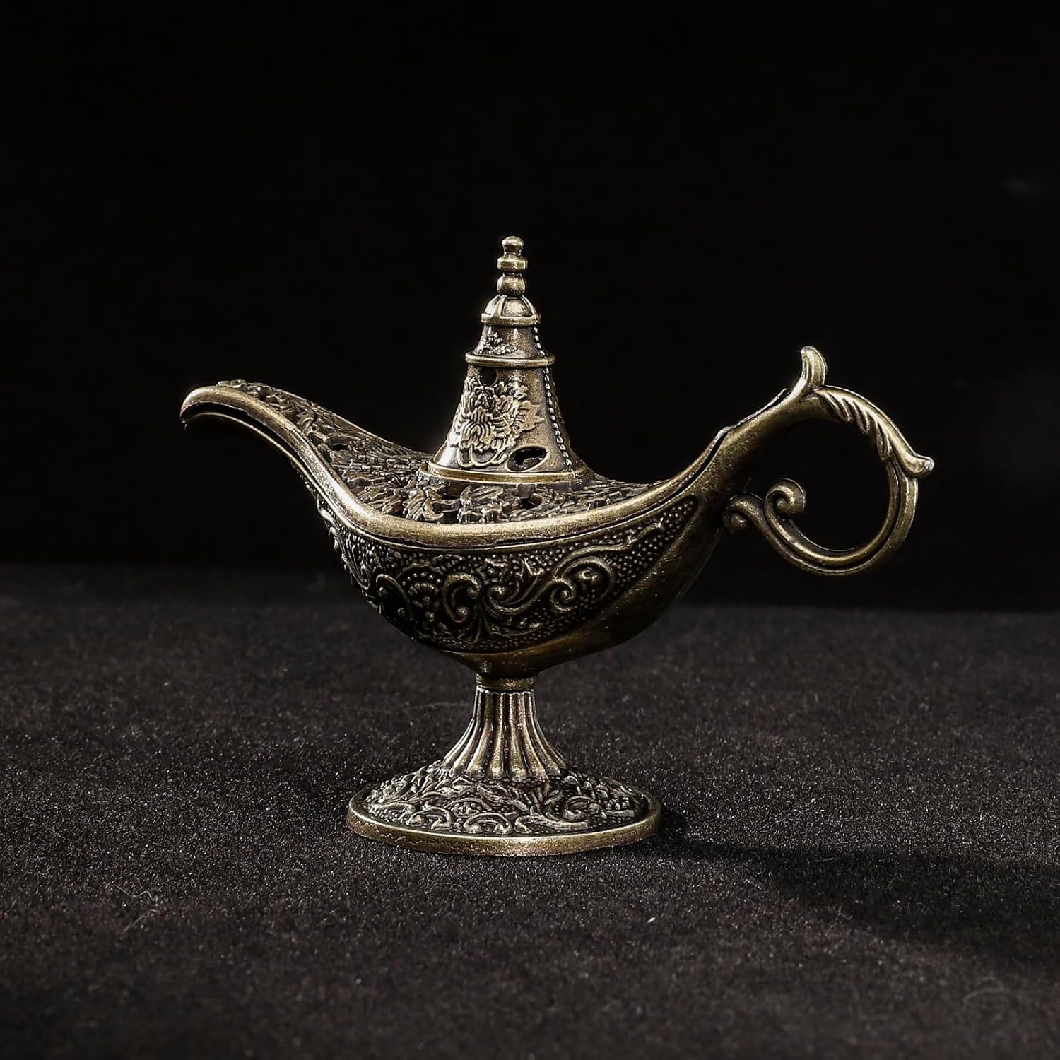 Ekhasa Small Metal Dhoop Dani Loban Burner Holder Stand for Home | Aladdin Genie| Dhup Kapoor Dani for Puja | Sambrani Holder | Samrani Stand for Pooja | Dhup Stand Incense Oud Burner