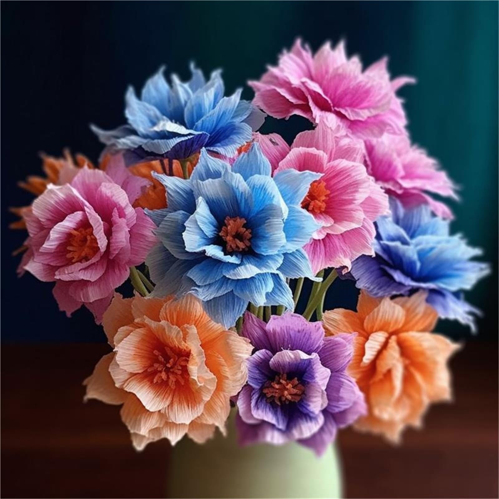 5 rouleaux de papier crépon coloré 250x50cm pour Mariage et Fête