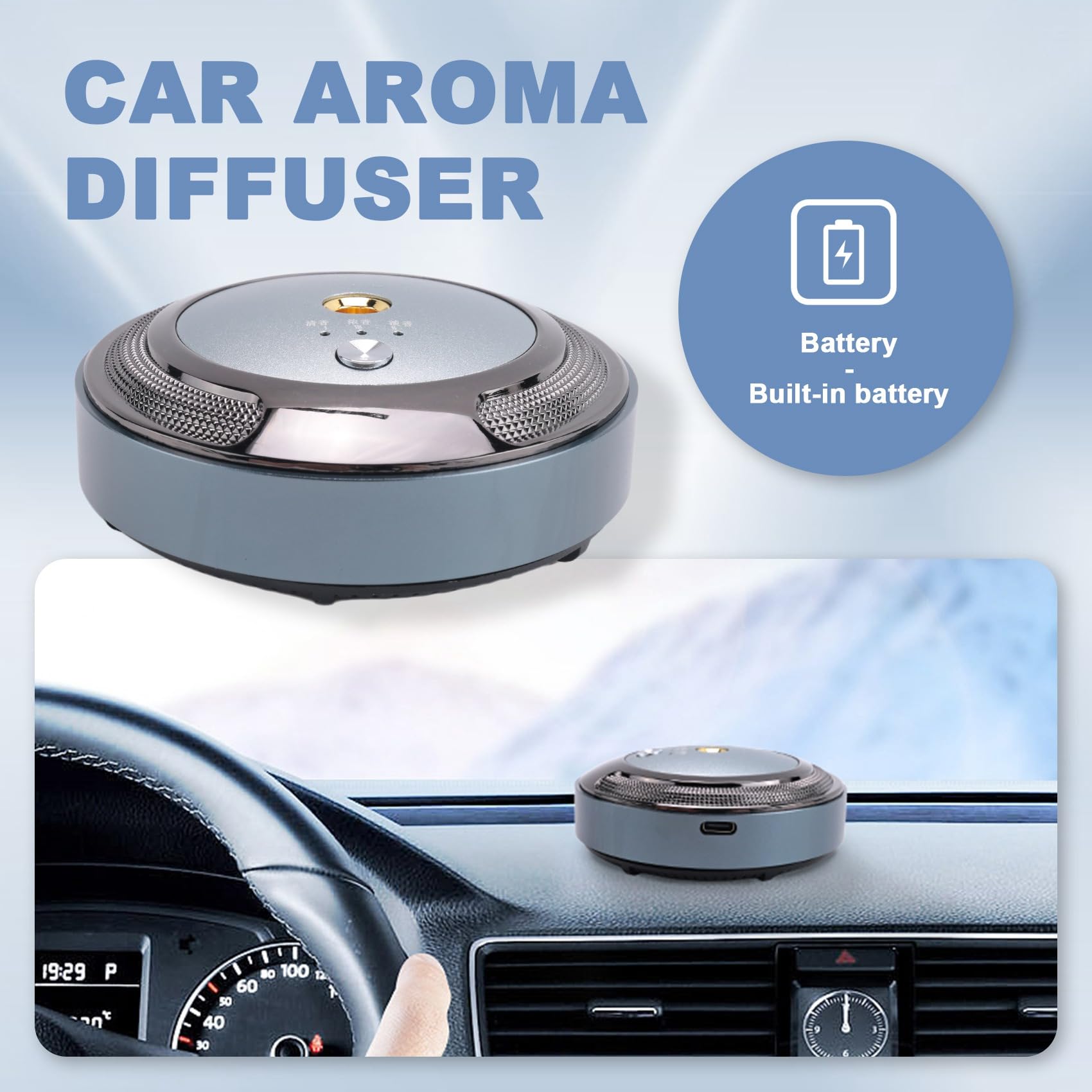 Ambientador para Coche, Difusor de Aroma Inteligente para Coche, Instrumento de Aromaterapia Inteligente para Coche, Purificador de Aire con Fragancia para Coche
