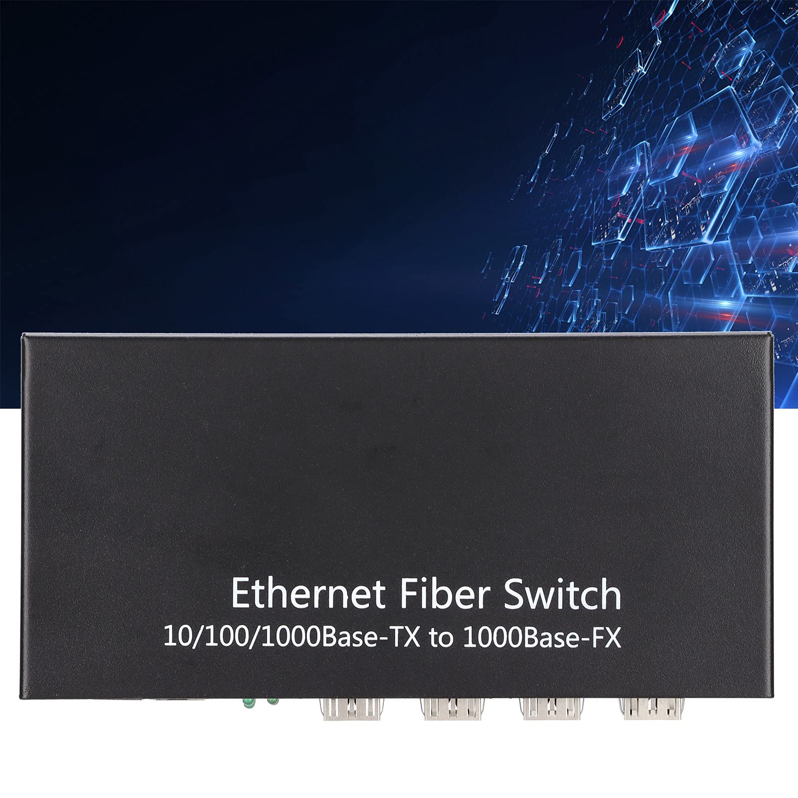 Dioche Glasfaser zu Ethernet Konverter, Ethernet Medienkonverter RJ45 10/100/1000M 4-Faser 2-Port Singlemode Dual Fiber für IEEE802.3Z / AB 1000Base-SXLX