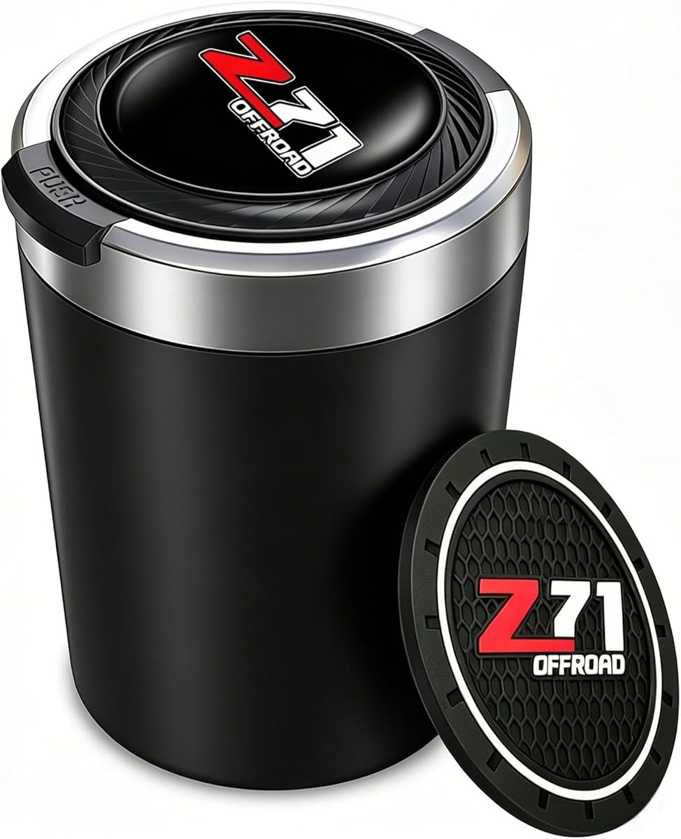 para Z71 Cenicero portátil para coche Soporte de taza a prueba de olores sin humo Bandeja de ceniza | Revestimiento desmontable de acero inoxidable Fácil de limpiar para la mayoría de los portavasos Ideal para camión SUV Accesorio de uso doméstico