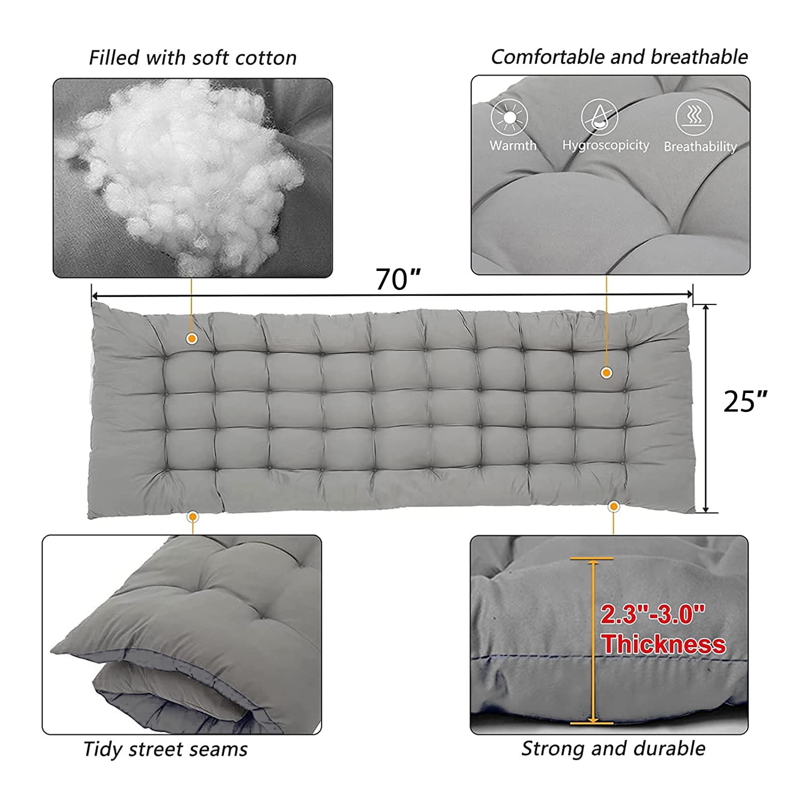 Soliles Reclining Chairs with Mattress,Outdoor Patio Folding Lounge