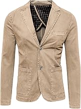 Evoga Men's Tailored Slim Fit Blazer Casual Elegant Cotton Jacket