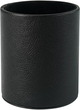 PU Leather Pencil Pen Holder Cup Stand,Desk Accessories Holder,Makeup Brush Storage Organizer,Desktop Stationery Organizer for Office School Home Supplies Black