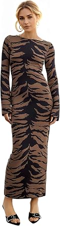 Zoctuo Ribbed Strapless Knit Maxi Dress for Women Fall Winter, Date Nights