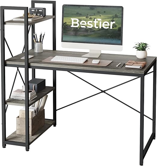 Bestier Computer Desk with Storage Shelves Writing Desk with Shelves