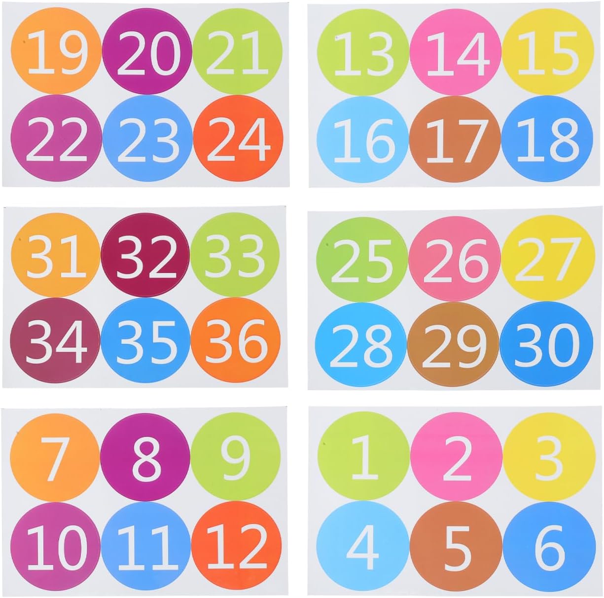 TEHAUX Large Digital Number Stickers 3.54 Inch Self Adhesive Floor Markers for Classroom Line up and Preschool Educational Safety Labels