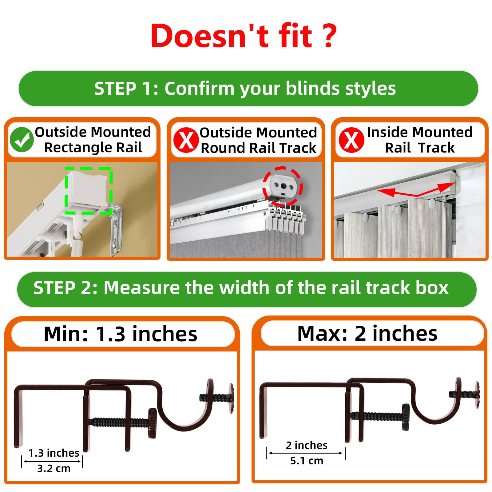 Outside Blinds Rod Brackets - No Drill! -2