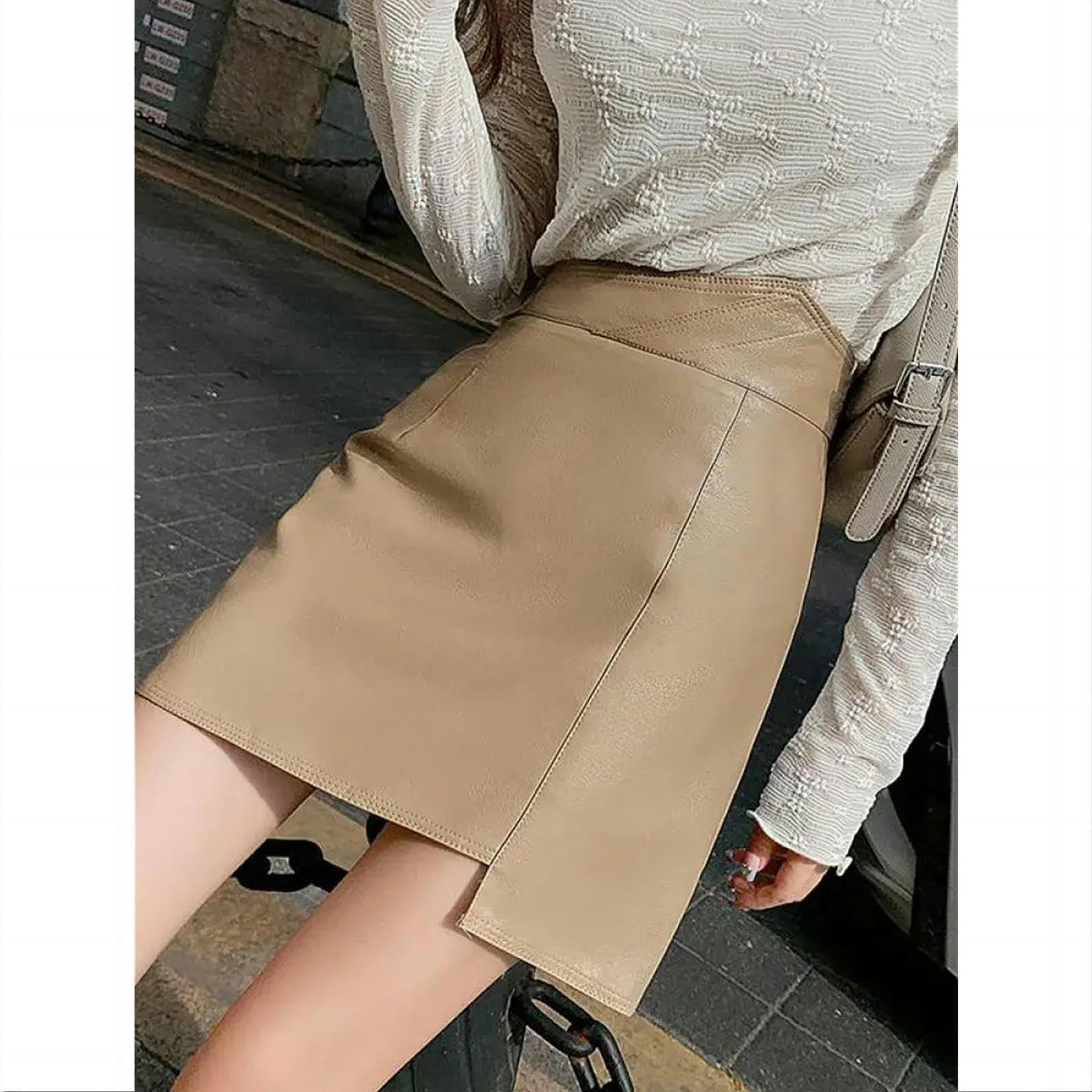 Rock Grün Elegante Pu Leder Kurze Röcke Hohe Taille Schlanke Mini Bleistift Rock Frauen Hip Rock-grün-l