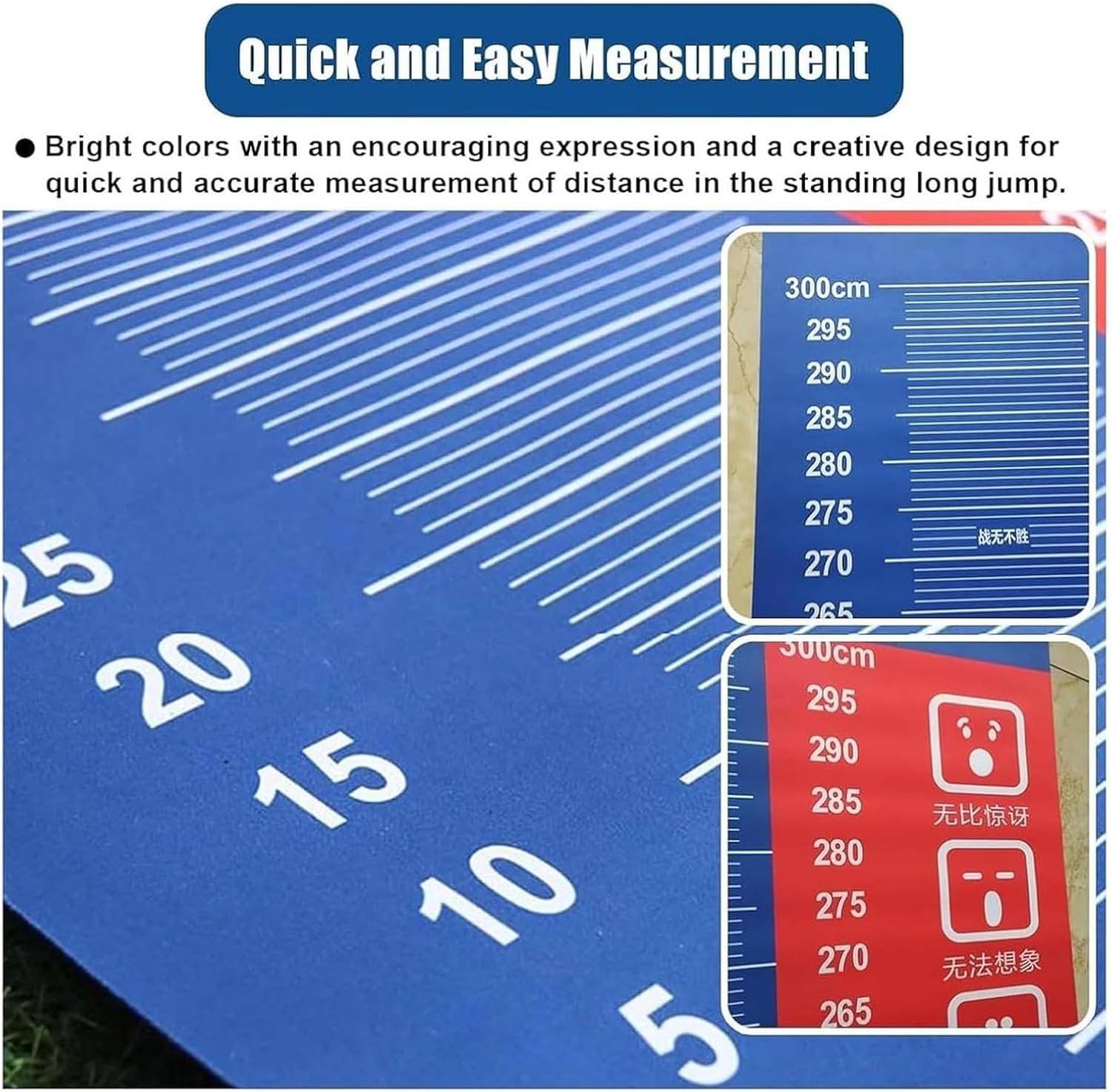 立ち幅跳び測定マット、大人用ジャンプエクササイズ器具、350cm縄跳びマット、ジム、学校、自宅、エクササイズ、ワークアウト、トレーニ
