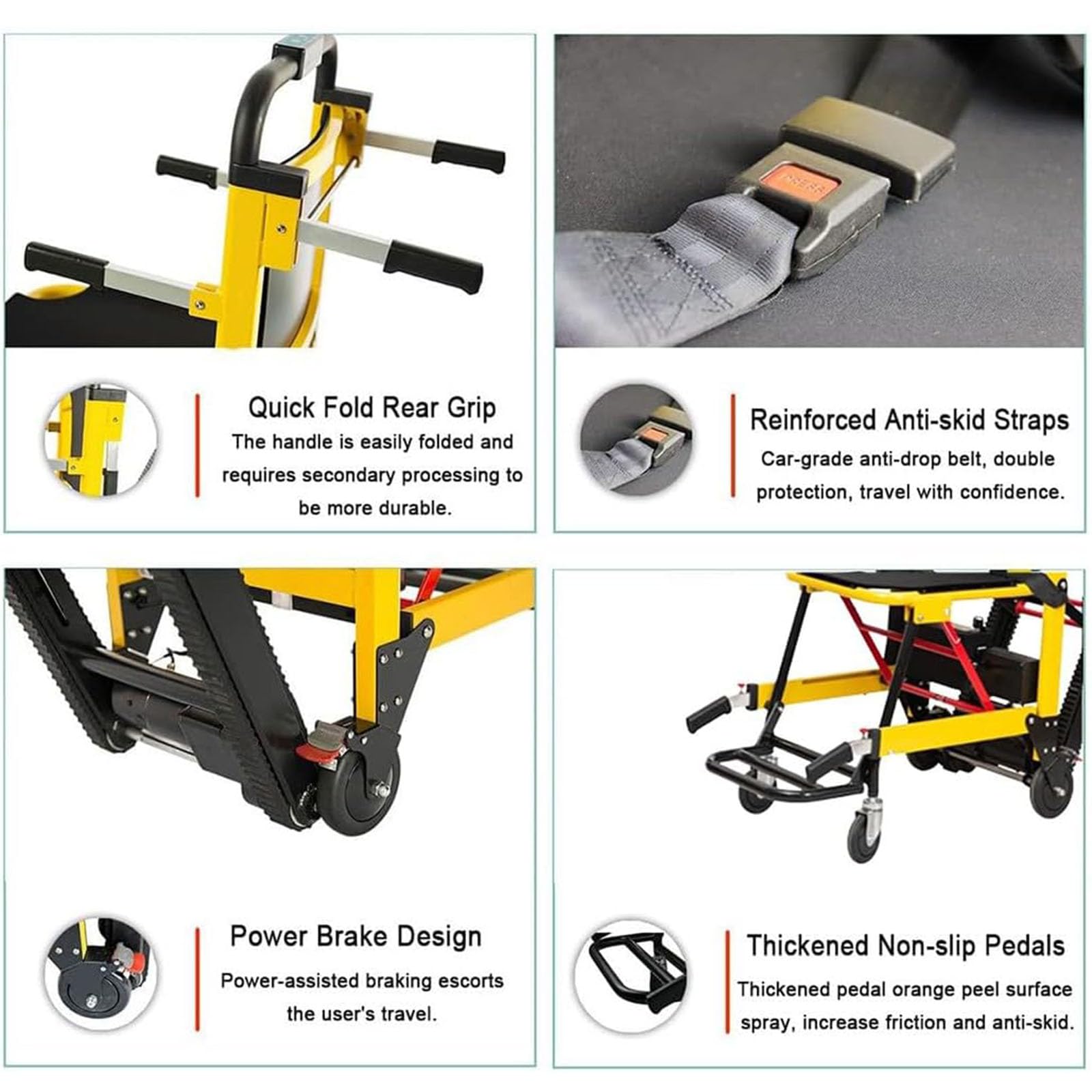 Montascale Elettrico Cingolato, Carrello Montascale Elettrico 24V 13.6Ah, Sedia Montascale per Pazienti Disabili Anziani e Trasferimento Merci, Carico 160 kg, Facile da Usare