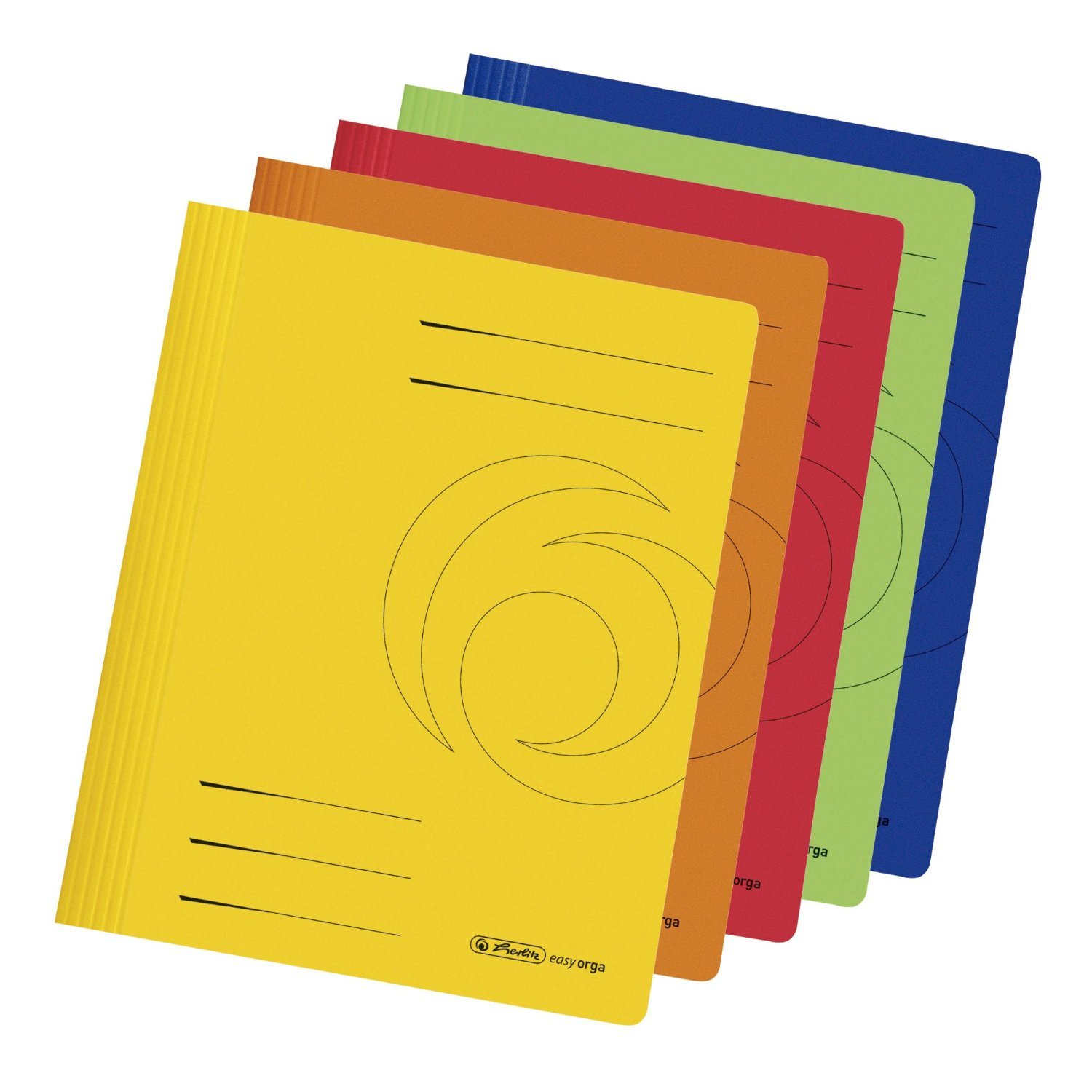 Herlitz 11037181 File Folders A4 Cardboard Folded Assorted Colours Pack of 10