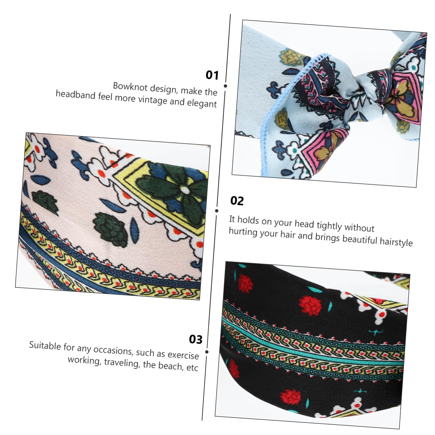 Healeved 12piezas Diademas Anchas Para Mujer Diseño De Contraste y Lazo Paquete De Accesorios De Moda Para Ocasiones Para Fiesta Escuela y Viajes