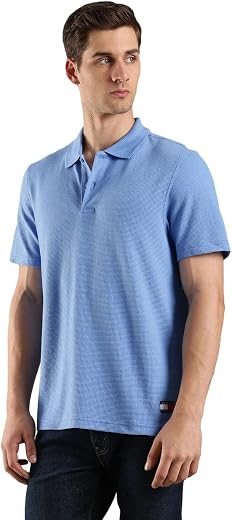 Melange Regular Fit Cotton Polo T-Shirt