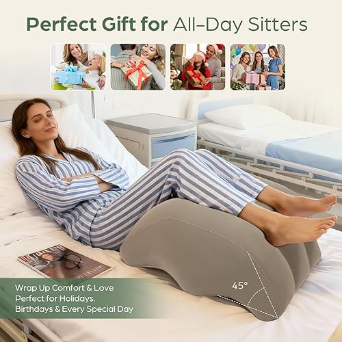 Miniatura 7 de Almohada inflable de elevación de piernas después de la cirugía, almohadas elevadoras de rodilla de pierna de cuña para circulación sanguínea para