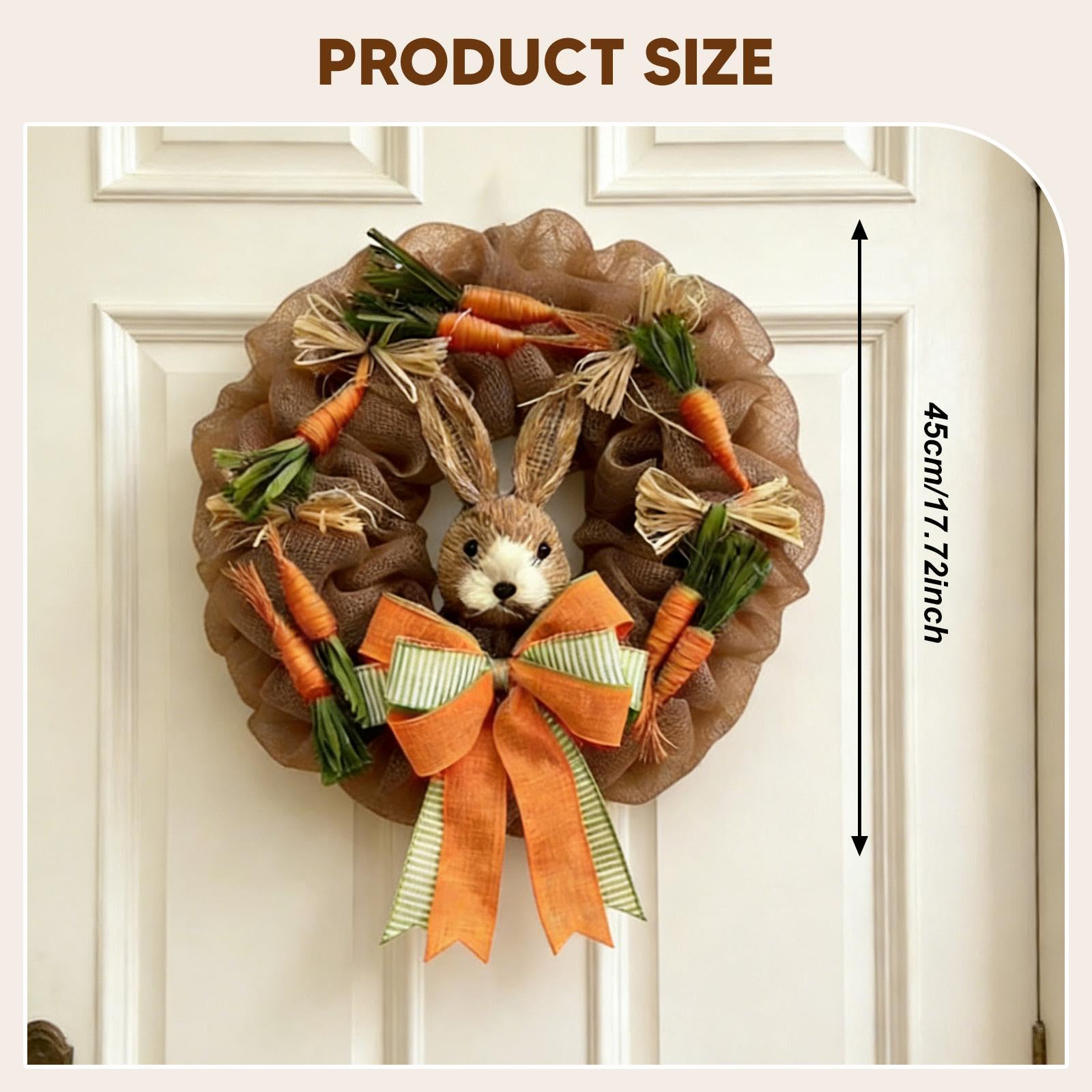 perfk Ghirlanda di Pasqua, Ghirlanda Pasquale Primavera, Decorazione a forma di Coniglio per Porta d'Ingresso, Decorazioni Pasquali da Appendere