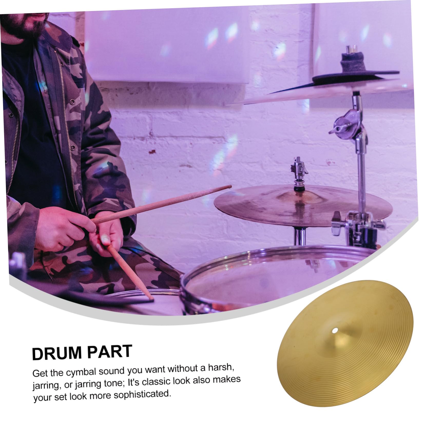 FUNOMOCYA Practice Jazz Drum Cymbal Lightweight Replacement Set for Drum Accessories