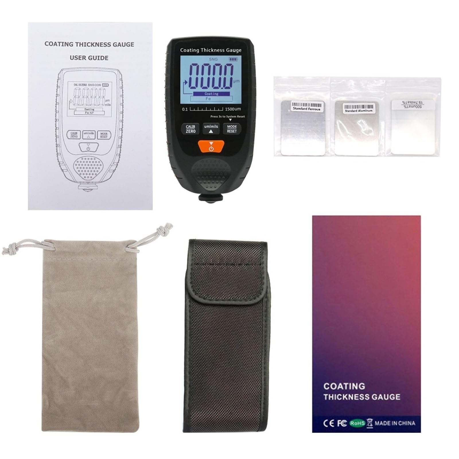 Miernik Grubości, Miernik grubości folii podświetlanej, tester lakieru samochodowego, miernik grubości powłoki, tester metalu galwanicznego do lakieru samochodowego, narzędzia malarskie