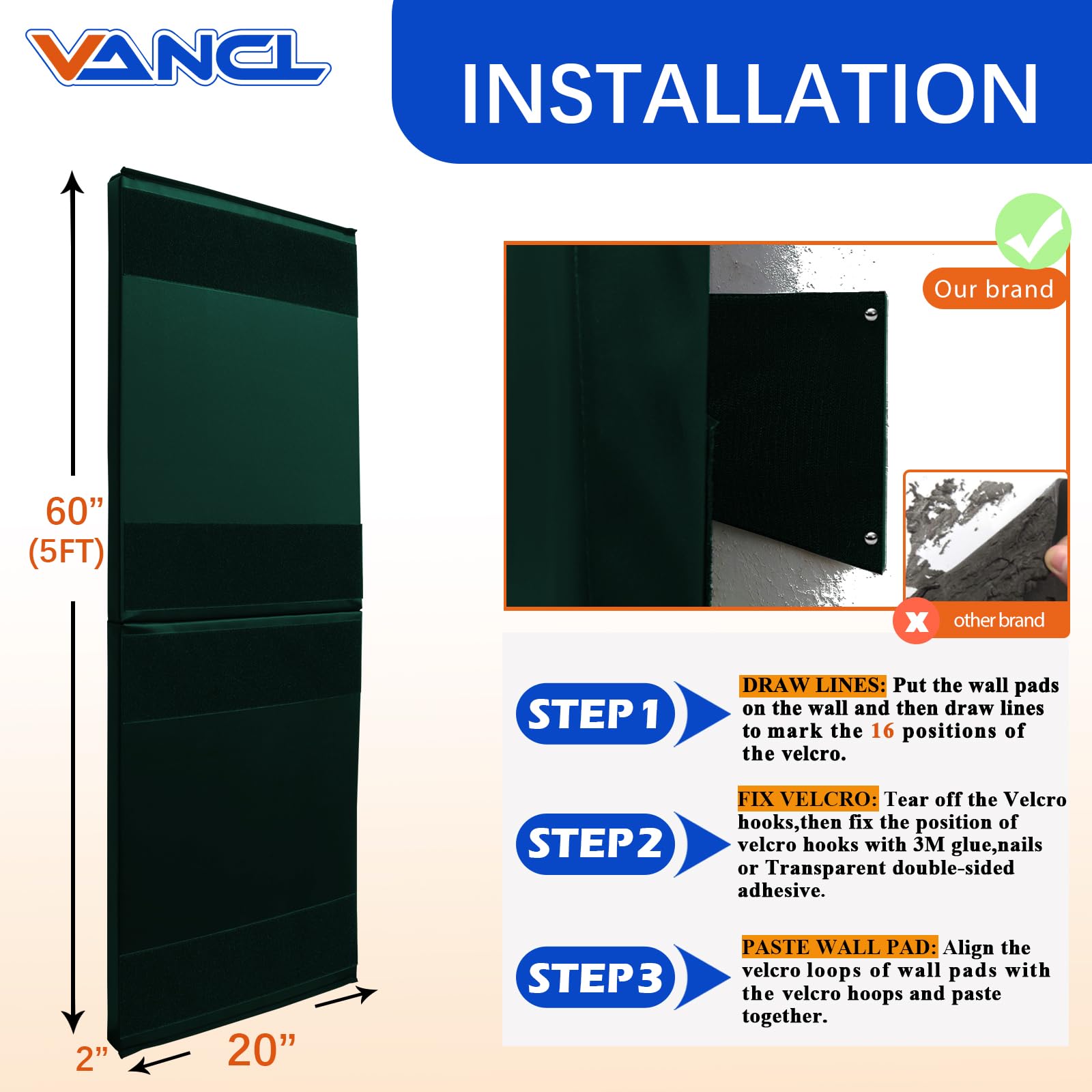 VANCL Gym Wall Padding Protection Wall Mats for Wall Basketball for Player Safety 2