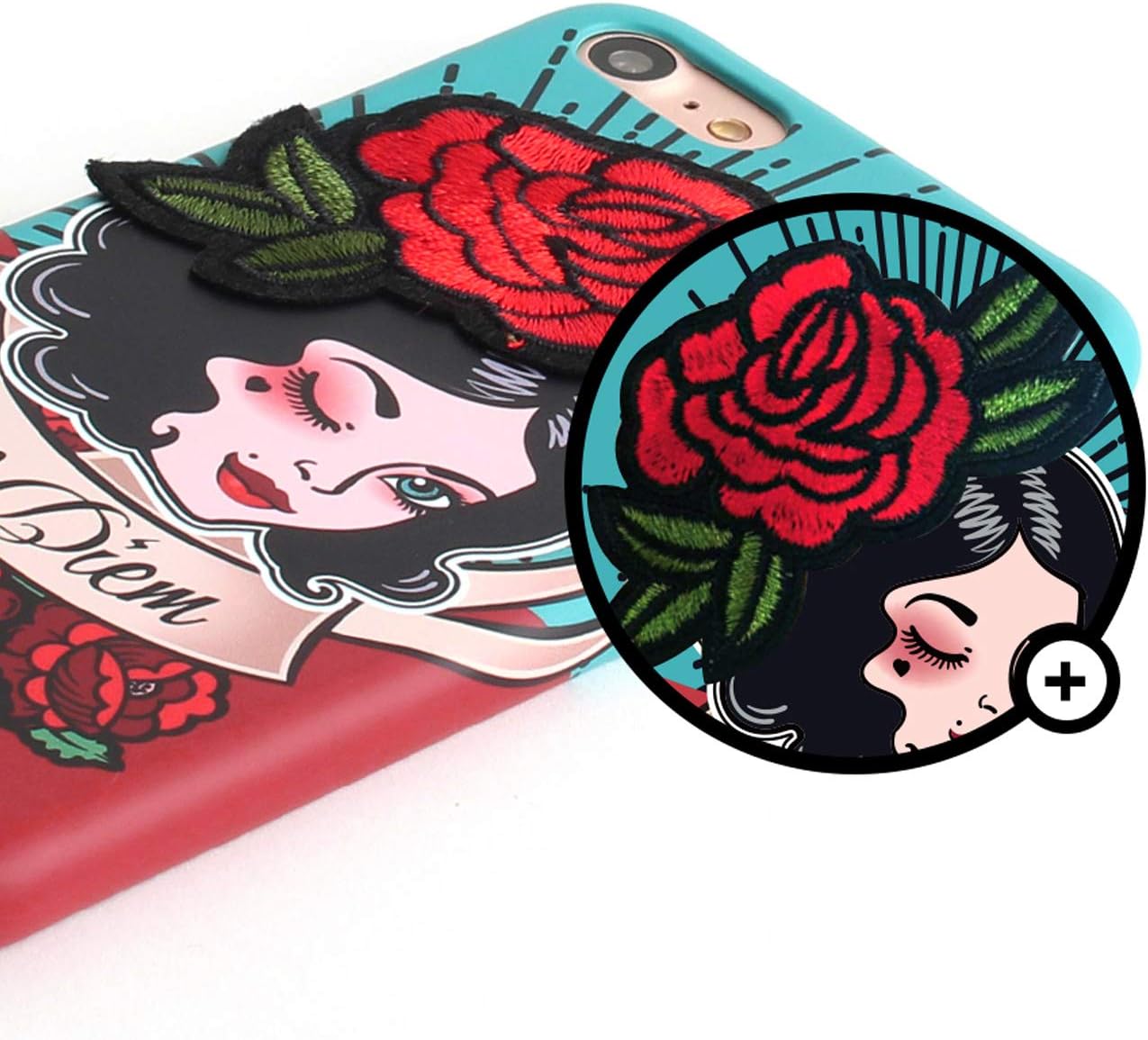 DESIGN SKIN DSK13404i8 iPhone SE / 8/7 Case Cover, GRAFT Wappen Carpe Diem/Rose Graft Patch iPhone Cover