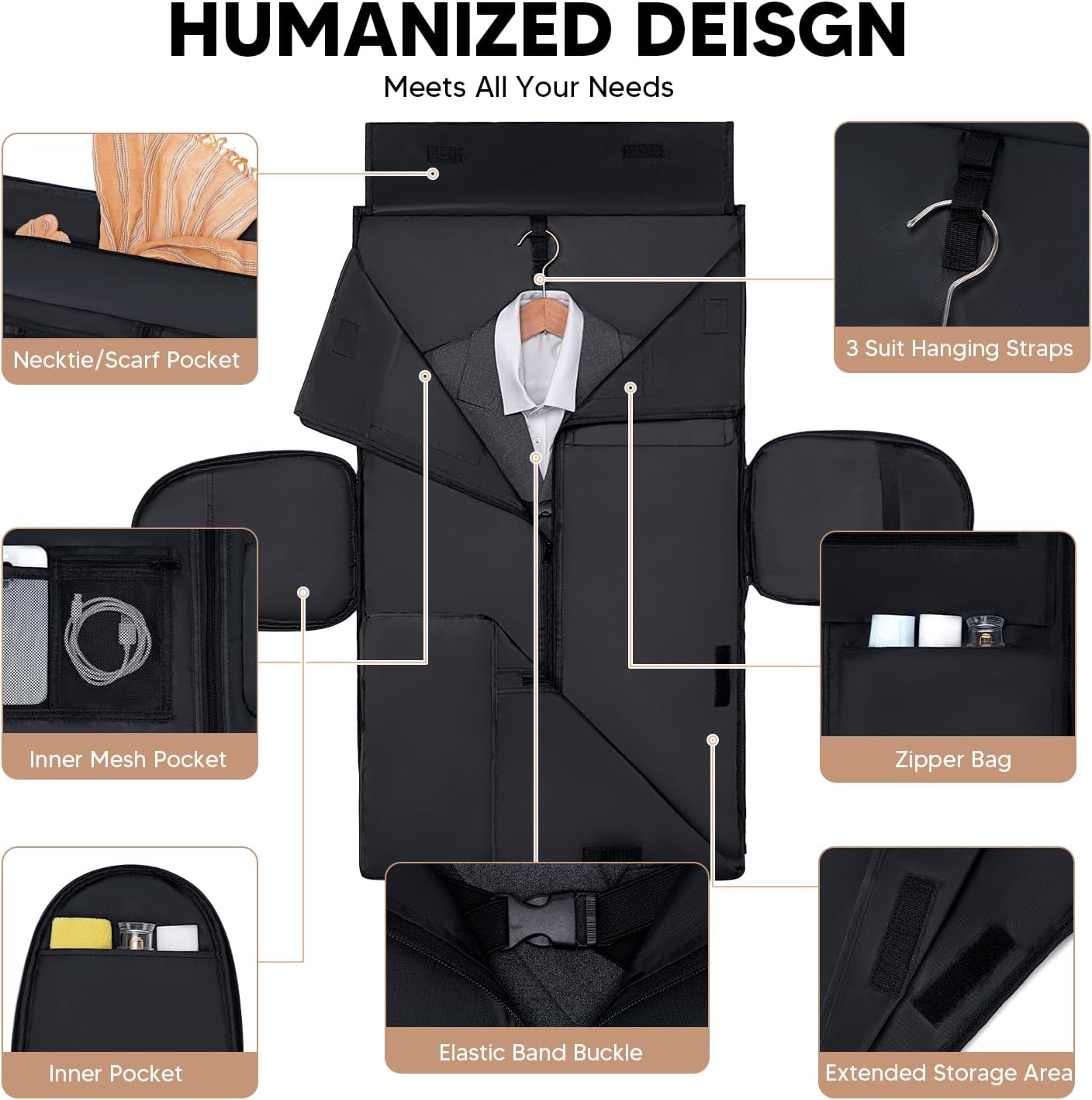 Garment Bag for Airplane Travel,Weekender Travel Bag for Women, 2 in 1 Convertable Garment Duffle Bag with Shoes Compartment Carry on Bag Hanging Garment Bag Travel with Shoulder Strap,Pink - Image 4