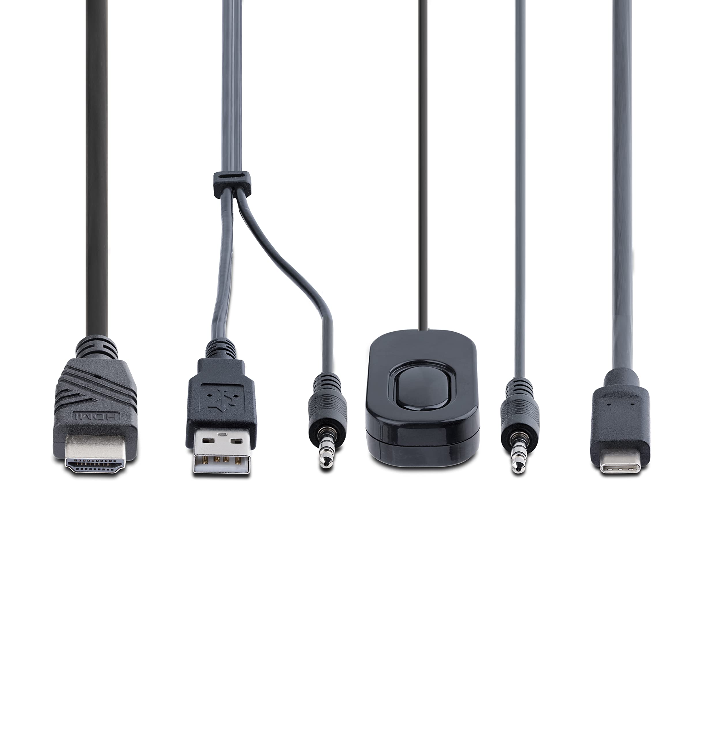 StarTech KVM USB-C e HDMI 2 Porte, 4K 60Hz, Alimentazione USB, Compatto | Commutazione Remota e Hotkey, Design Salvaspazio da Scrivania