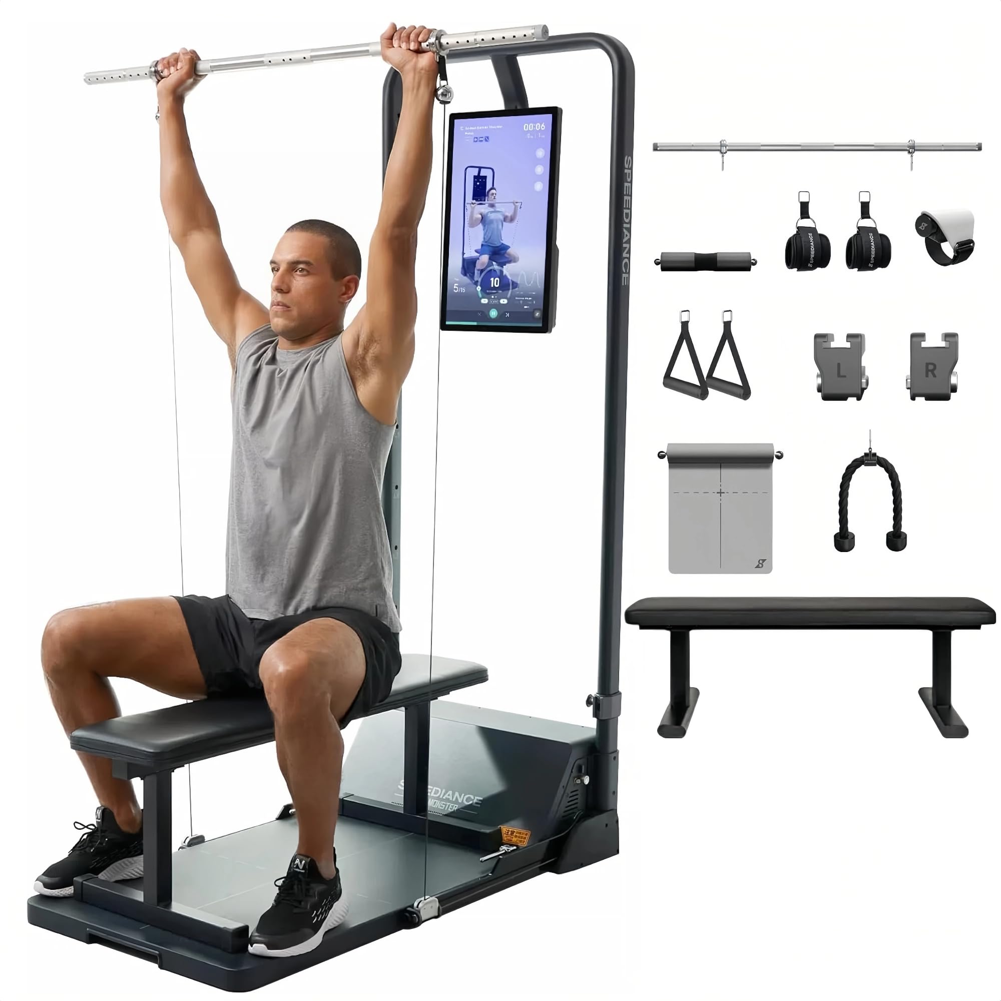 Speediance Gym Monster Smart Home Gym, Multifunctional Strength Training Machine, Smith Machine Power Cage Workout Station, Squat Rack Cable Machine, Full Body Fitness Equipment for Home Workout