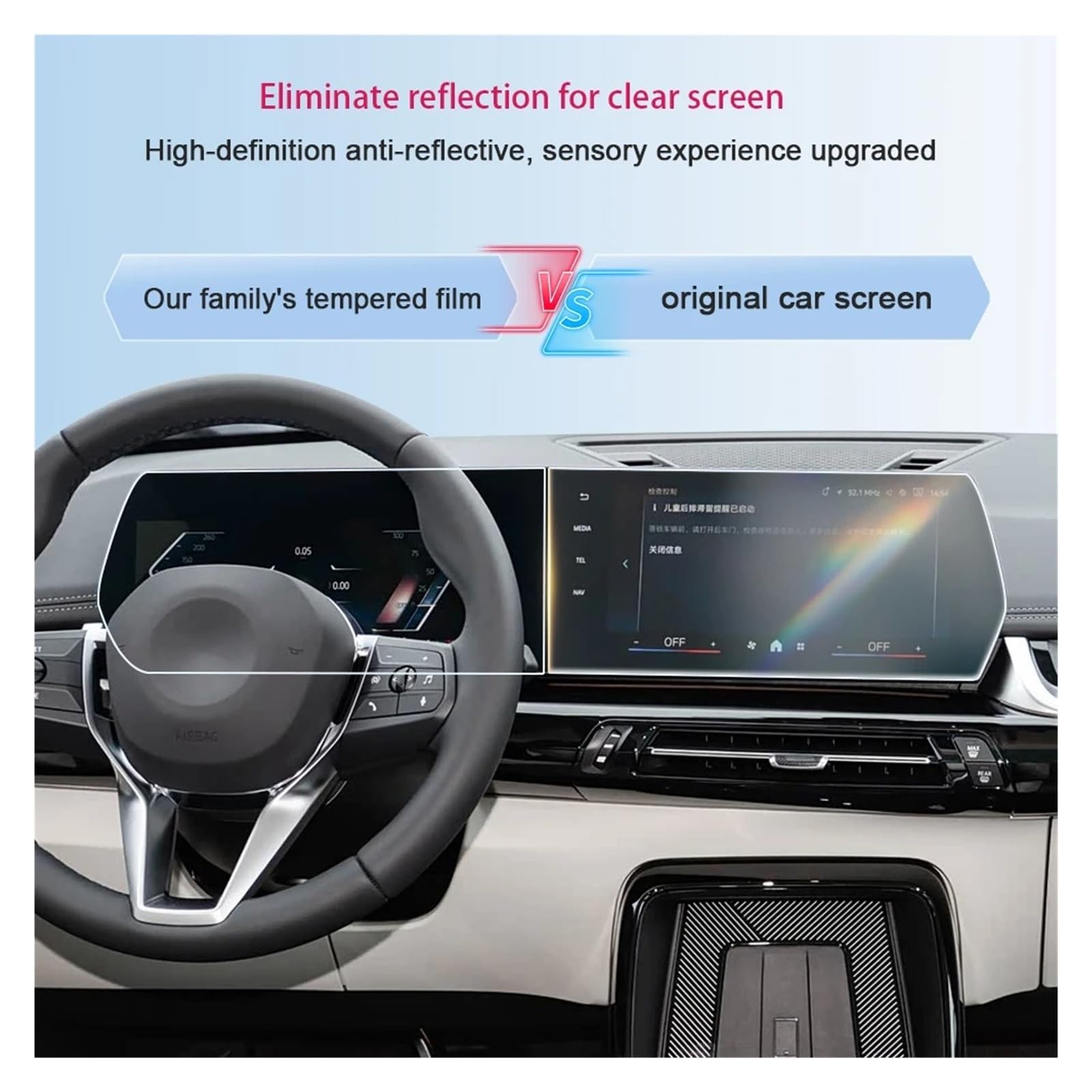 Navigation Schutzfolie Für X1/iX1 U10/U11 2024-2026 Auto Center Konsole GPS LCD Screen Schutz Gehärtetem Glas Film(Tempered glass)
