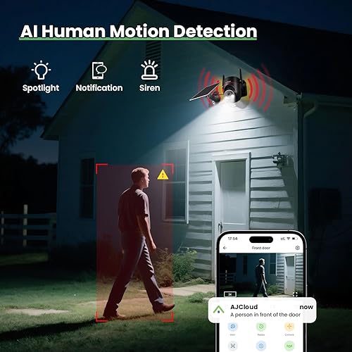 Miniatura 6 de Cámaras de seguridad sin WiFi inalámbricas para exteriores, cámara de seguridad celular para exteriores, PTZ, vista en vivo 2K HD, visión nocturna a