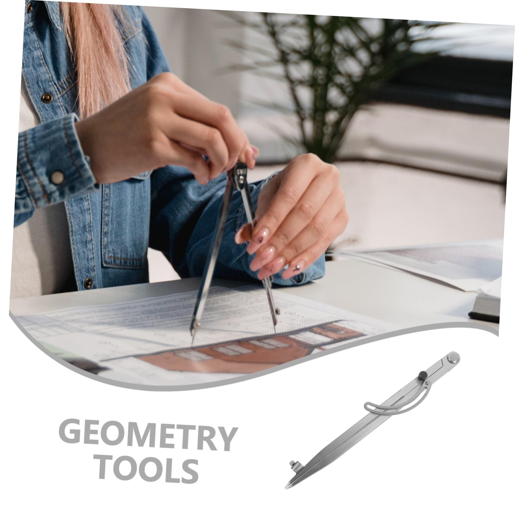 HOMSFOU Geometrie Zirkel aus Eisen Silber Tragbar und Rostarm für Schule und Unterricht Robust nicht Leicht zu Verbiegen