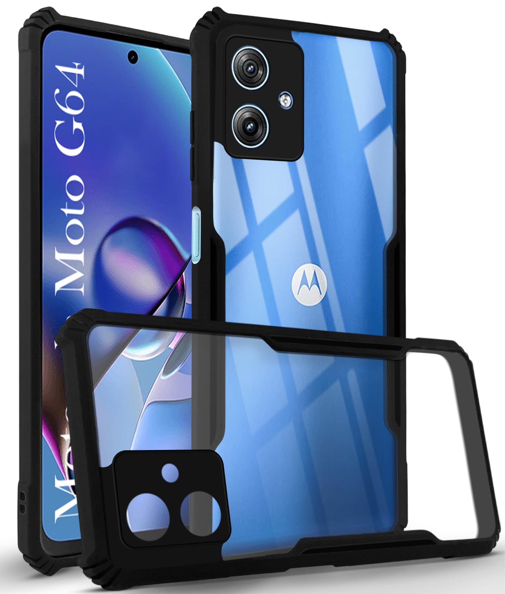 Jkobi Back Cover Case for Motorola Moto G64 5G (Shockproof with Polycarbonate Clear Panel | Professional Black) (B0D4M49BZX) Amazon Price History, Amazon Price Tracker