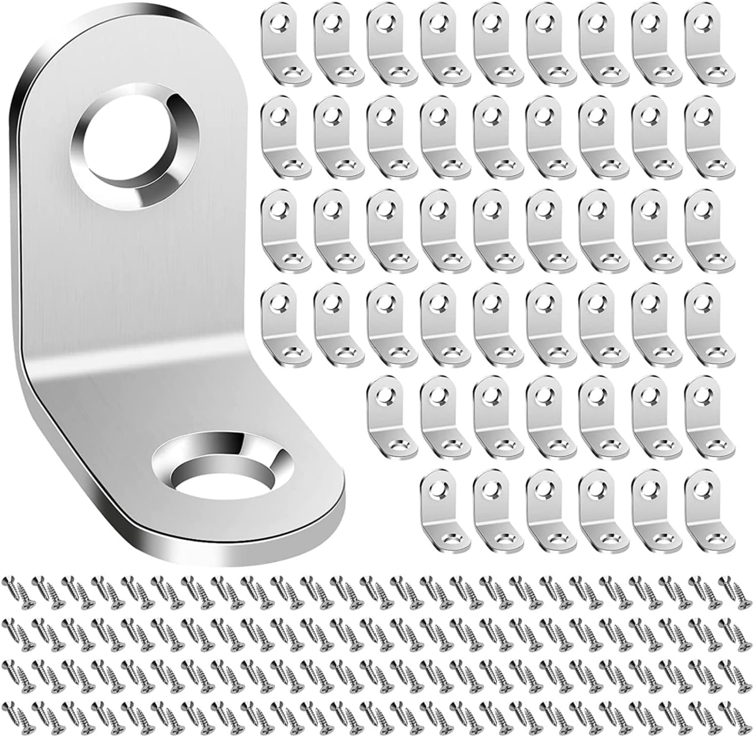 4ever L-Shaped Right Angle Glass Shelf Clamp Holder Bracket Support Clip โ Zinc Alloy | Single Shelf Button | Pack of 24