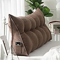 Vista 10 de Almohada triangular para cabecero, lavable, almohada de cuña grande, soporte de posicionamiento del respaldo, almohadas de lectura para dormitorio
