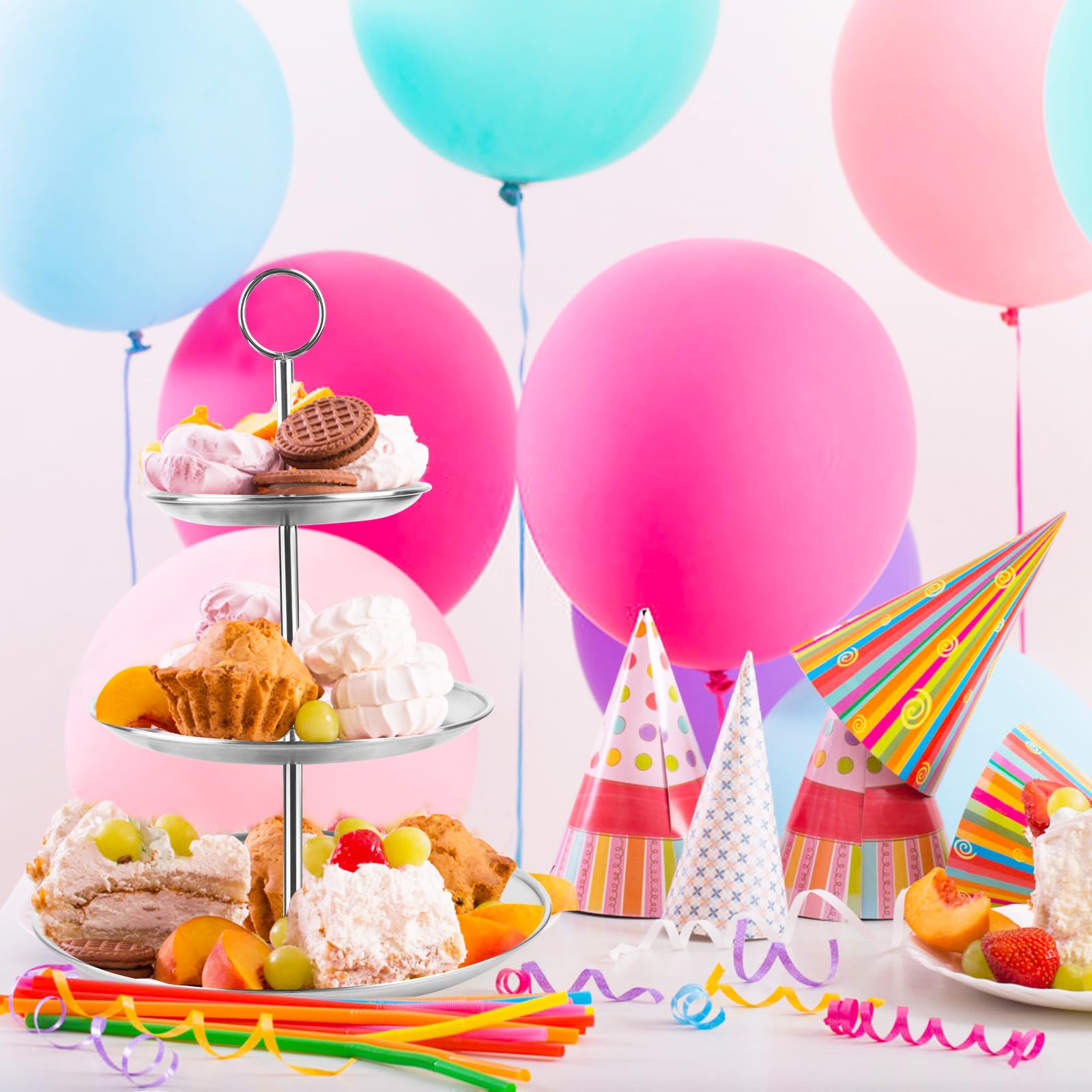 Cupcake-Ständer 3 Etagen - Weißer Schwan Desserttablett Für Partys