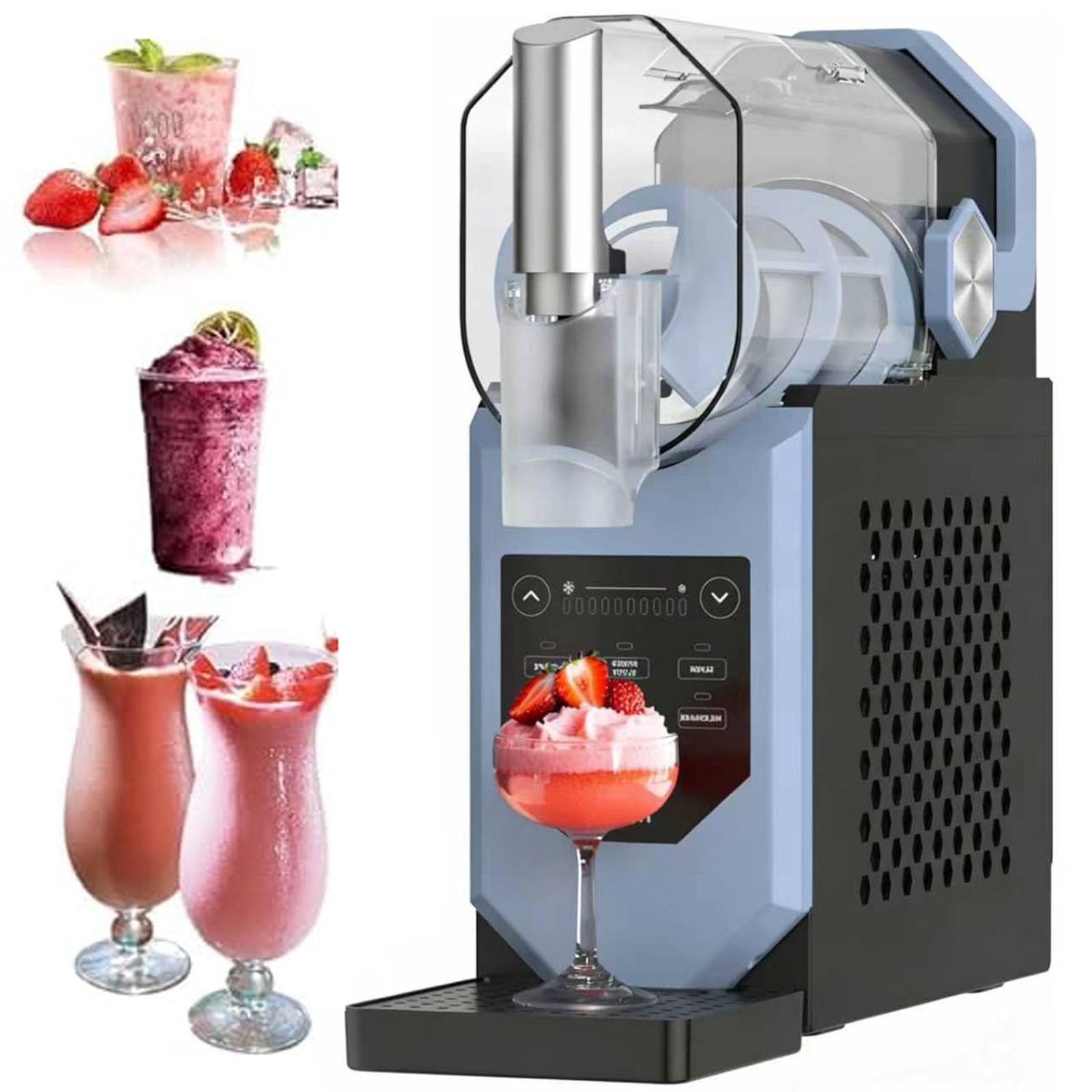 Machine à Slushie 2L, Machine à Slushy Pas Besoin de Glace pour la Maison, Machine à Boissons Glacées avec 5 Programmes Préréglés et Affichage LED, pour Crème Glacée, Frappes, Milk-Shake et Plus