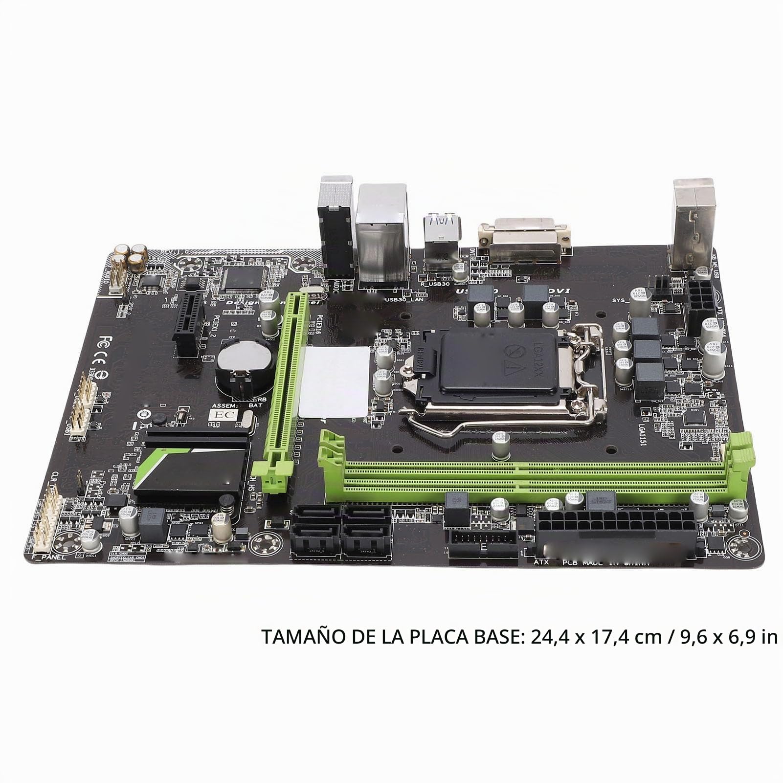 Elprico Placa Base Micro ATX, LGA 1151, DDR4 hasta 2133 MHz, Compatible con Procesadores Core I7 I5 I3 de 6.ª y 7.ª Generación, Placa Base para PC con 6 Puertos USB3.0 y 6 Puertos