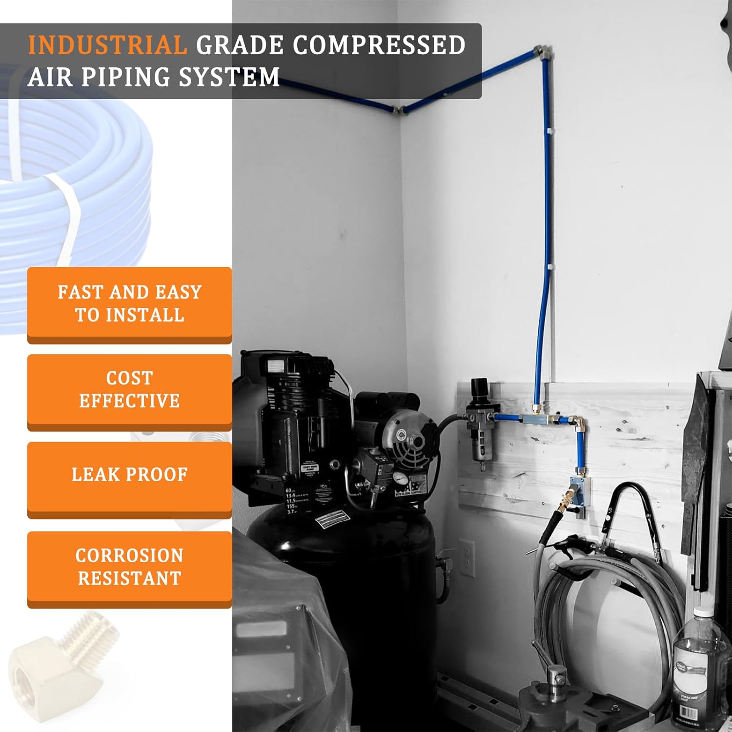 M3800 Master Kit For RapidAir Maxline 1/2-Inch Air Compressor Line Kit - 100-Feet - Image 5