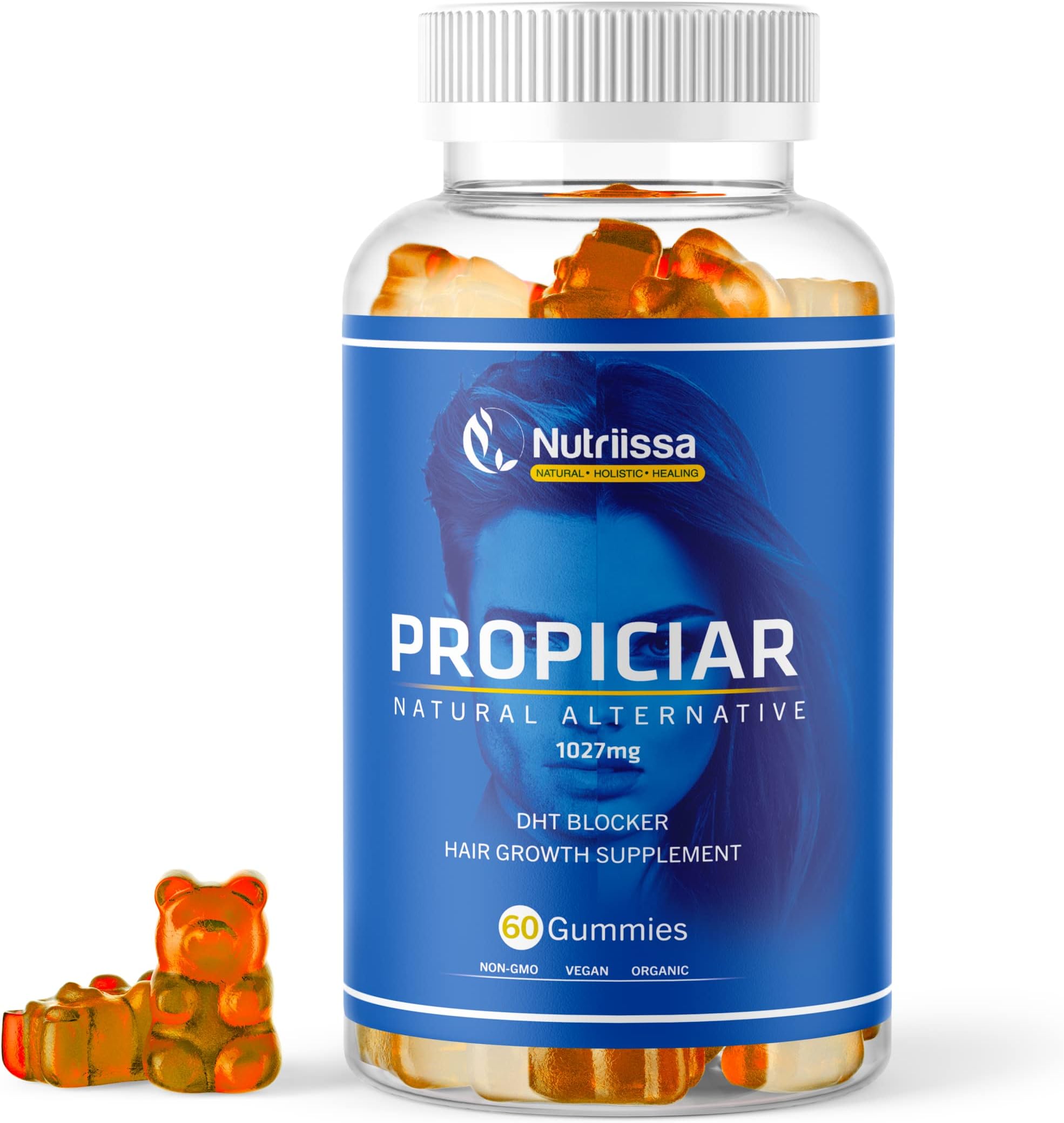 Nutriissa PROPICIAR Hair Loss Supplements Hair Thinning & DHT Blocker for Men & Women –90 Vegan Softgels w/Iron, Biotin, Zinc & Vitamins -1027mg Hair Growth Vitamins– Mega-dosed Powerful Complex