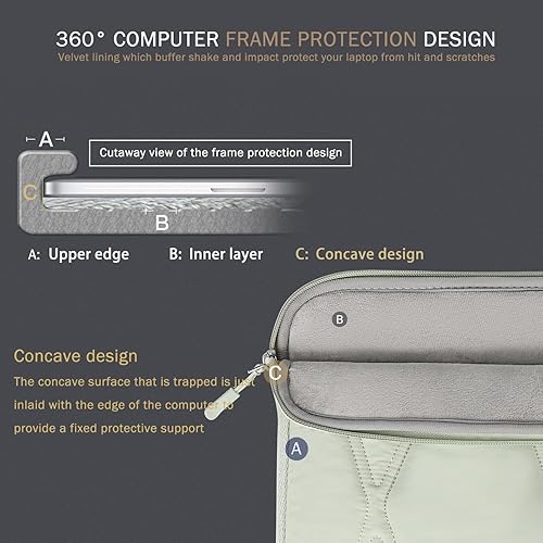 Miniatura 8 de Voova Funda de transporte para laptop de 14 pulgadas y 15 pulgadas, bonita funda para computadora con bolsa de accesorios para MacBook Air M2 15,