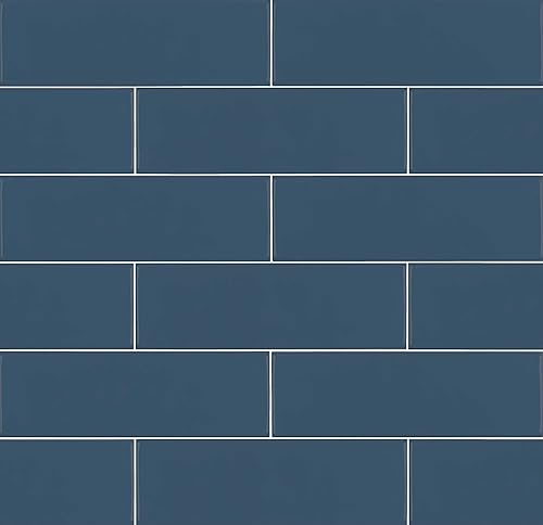 M S International Urbano - Azulejo de pared de metro de cerámica brillante azul marino para baño, cocina, azulejos de pared de acento y azulejos de