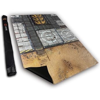 Lightweight Creative 44" x 60" Battle Mat Gridwar Game Mat for WH40K Pariah Nexus Deployment Zone - Synthetic Leather, 1.1mm Thick Adamant Bastion Sector XI
