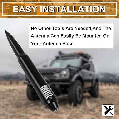 Miniatura 5 de Reemplazo de antena de aluminio de calibre pesado compatible con Ford Bronco 2021 2022 2023 24 puertas accesorios de decoración exterior