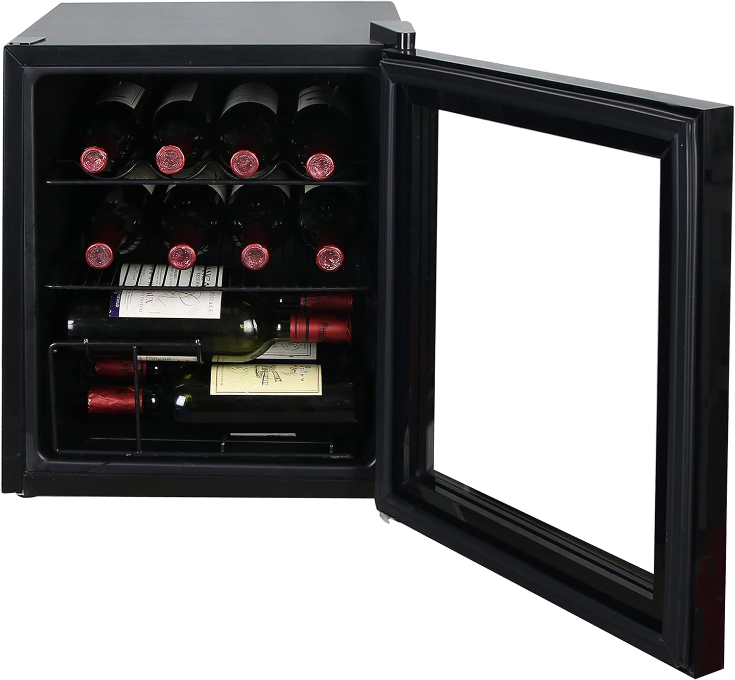 Avanti Beverage Refrigerator and Wine Cooler with 15 Bottle/60 Can Capacity, Glass Door, 17-Inch Wide Freestanding, Adjustable Thermostat Control, 1.6-Cubic Feet, Black