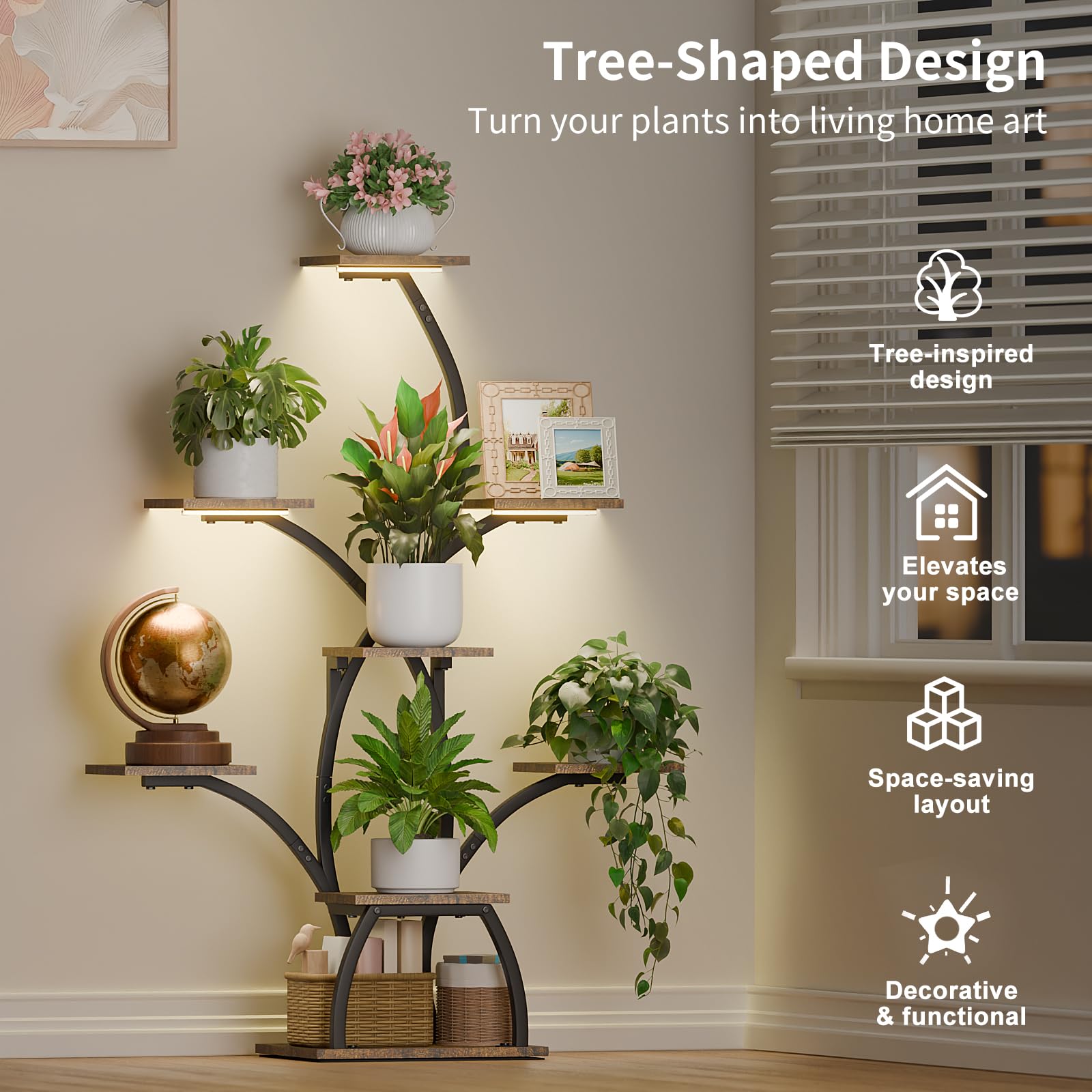 Amazon.co.jp: CODACE 植物スタンド グローライト付き - 127cm 屋内