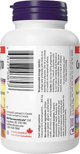 Miniatura 8 de Webber Naturals Coenzima Q10 (CoQ10) 200 mg, 60 cápsulas blandas, suplemento antioxidante de alta potencia, para la salud del corazón y la