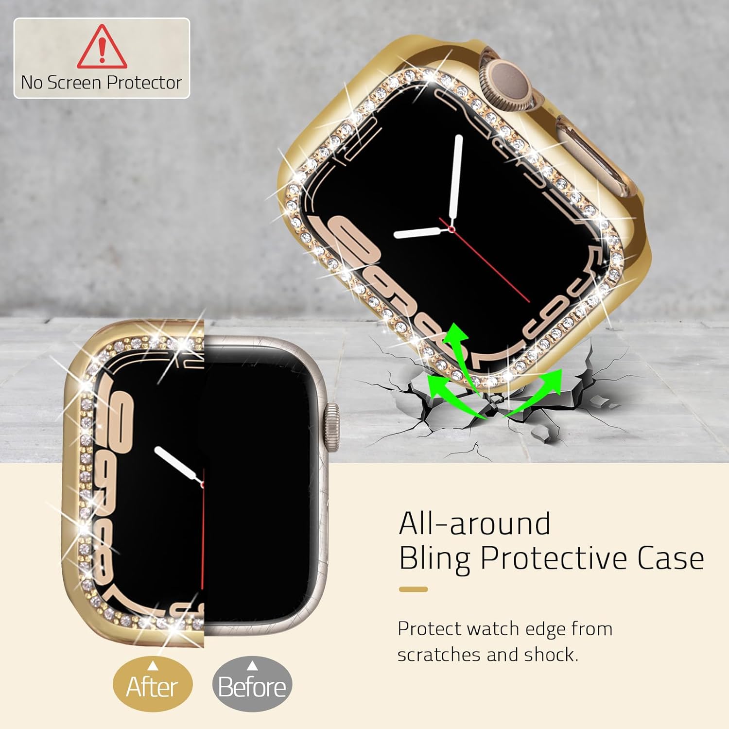 Stainless Steel Beaded Bracelet & Case for Apple Watch Band 40mm 38mm 41mm 42mm 44mm 45mm Women, Handmade Dressy Cute iPhone Watch Bands Stretchy Fashion Straps for iWatch Series 9 8 7 6 5 4 3 2 1 SE - Image 4