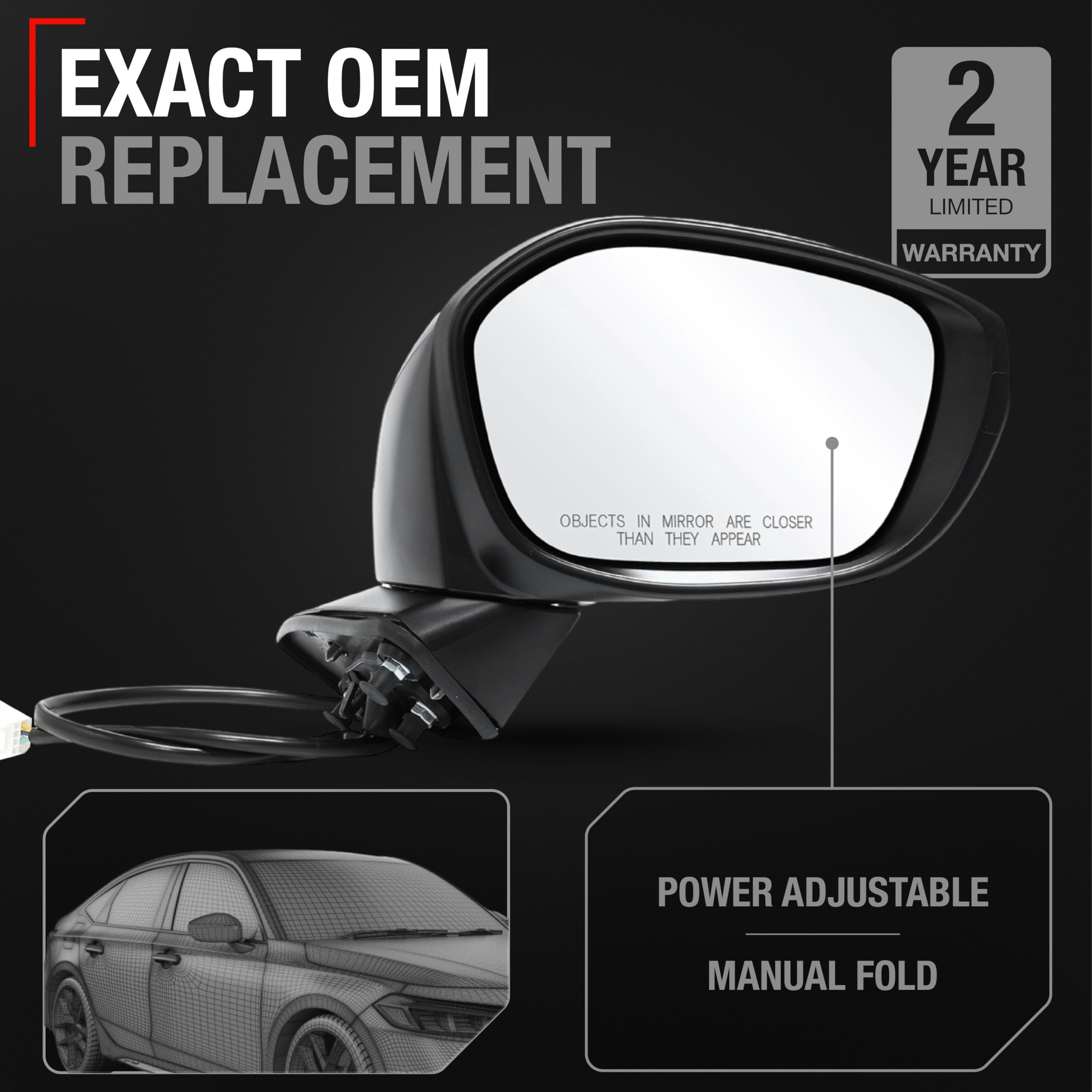 ワァンダァ 2(タグ無し) Amazon.com: Passenger Side Mirror Replacement - Compatible with